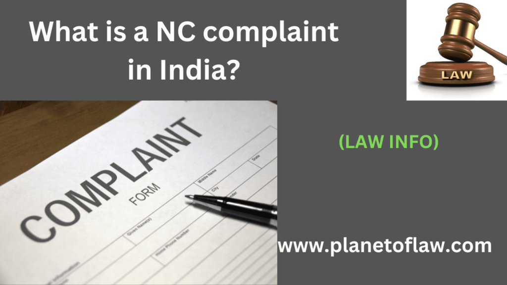 NCR stands for Non-Cognizable Report, An NCR complaint is formal report filed with police regarding non-cognizable offense.