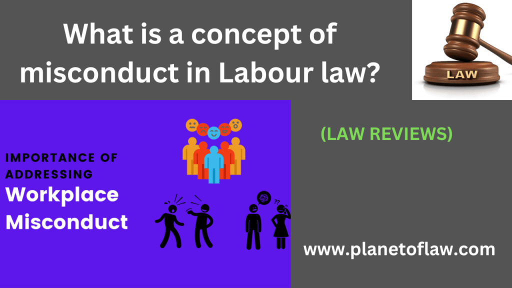 concept of misconduct in labour law refers to behaviors by an employee in violation of rules, regulations, code of conduct.