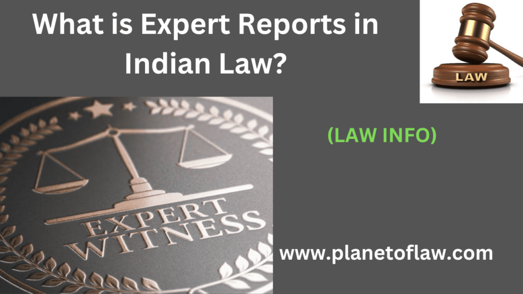 an "Expert Report" in India an expert witness who possesses specialized knowledge, skills in particular field in Law system.